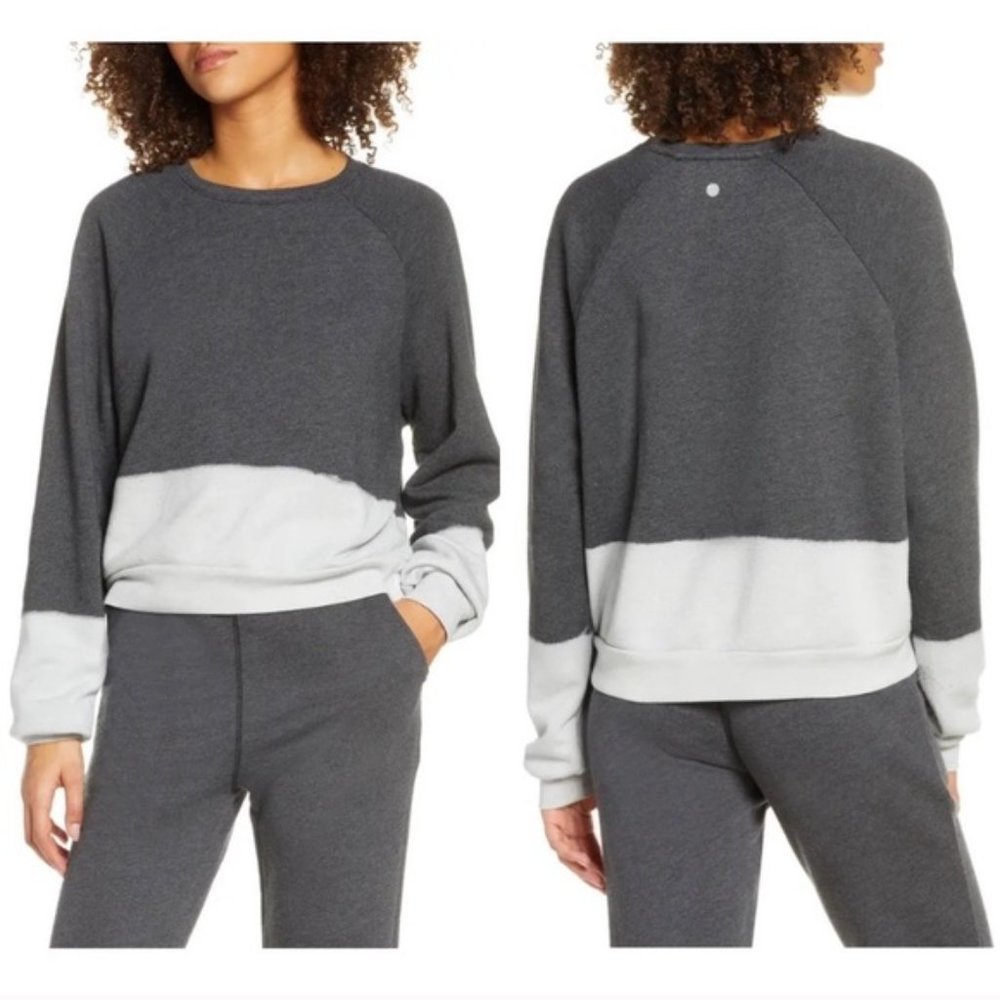 Zella Dip Dyed Sweatshirt Grey Forged size XL NWT